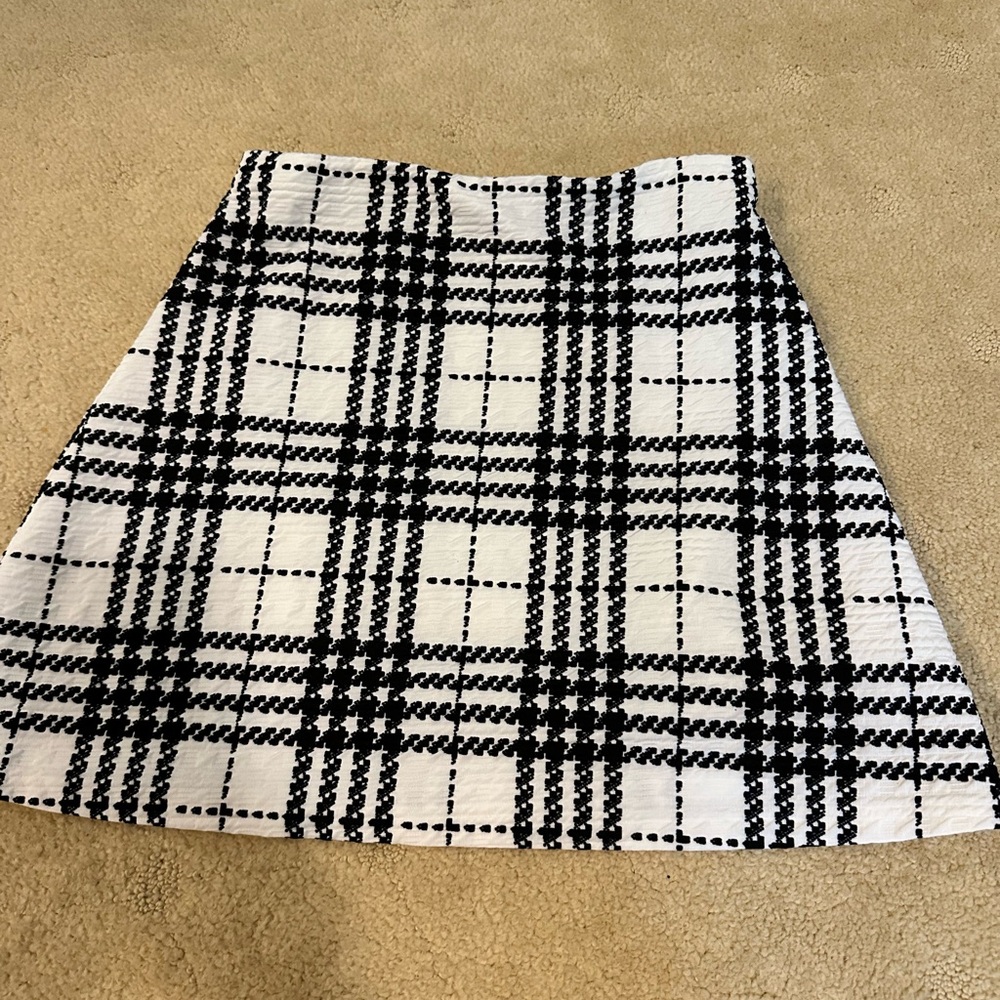 Aqua Black and White A-Line Mini Skirt